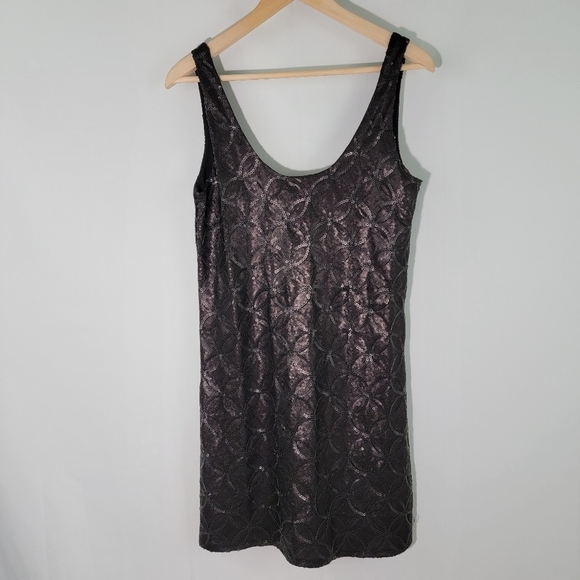 Quinn Black Bodice Full Sequin Crewneck Sleeveless Party Dress Size Small - Picture 1 of 12